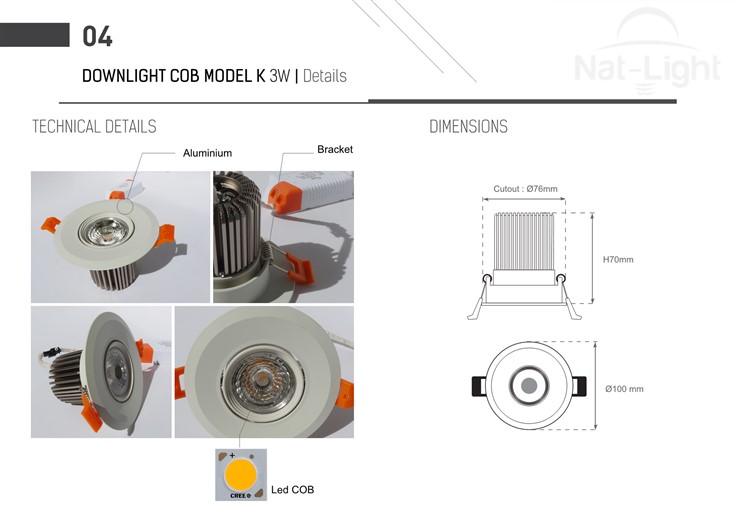 Downlight-Cob-Model-K1-3w