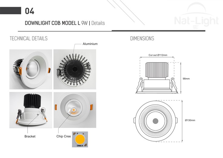 Downlight-Cob-Model-L-9w