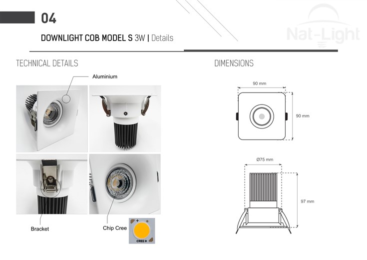 Downlight-Cob-Model-S-3w