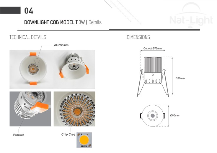 Downlight-Cob-Model-T-3w