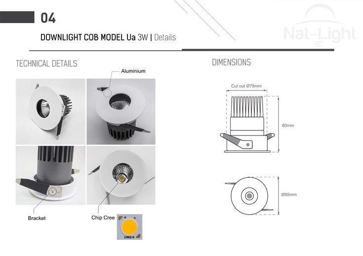 Downlight-Cob-Model-Ua-3w