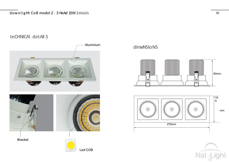 Downlight-Cob-Model-Z-3Head-15w