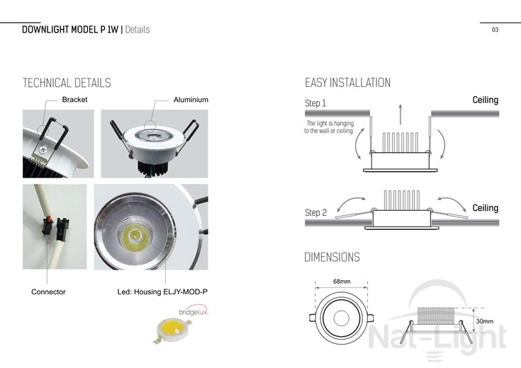 Downlight-Model-P-1w-Van