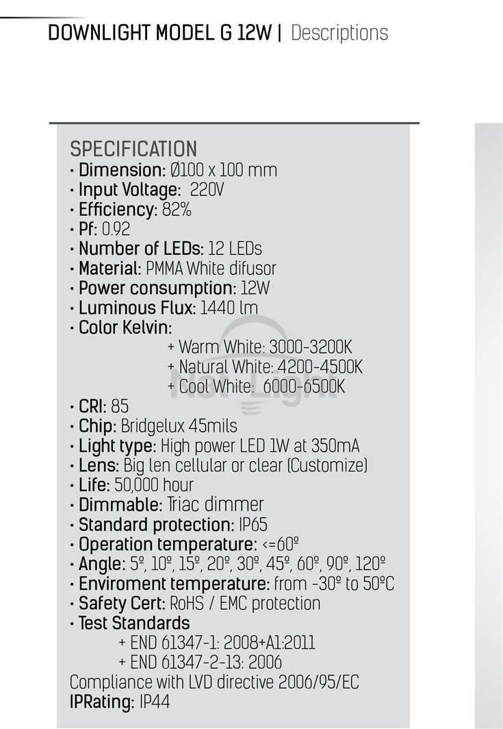 Thong-So-Ky-Thuat-DOWNLIGHT-MODEL-G-12W